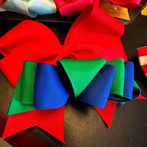 Girls' Bow- Royal Blue & Forest Green- Great Condition